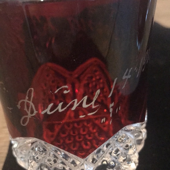 Antique ruby red flash glass fair souvenir one 1902 one cute Baby Tippett - Picture 4 of 16